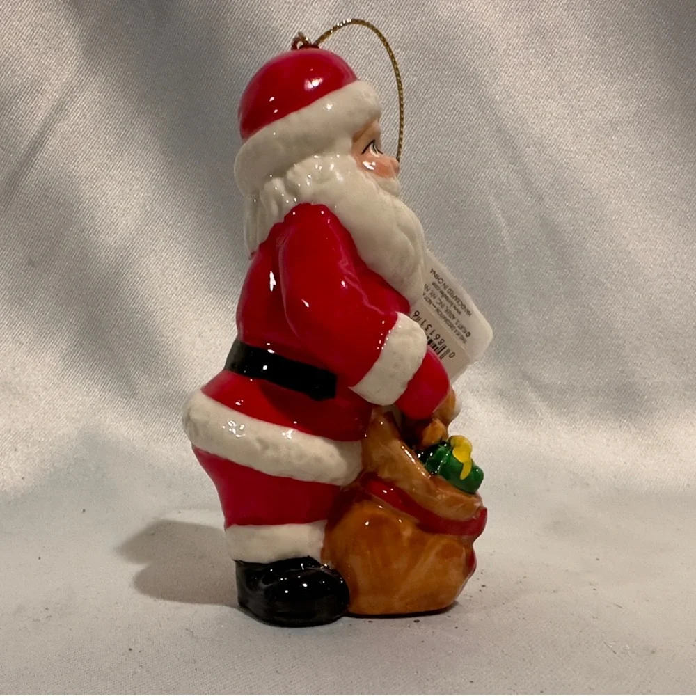 Vintage Kurt Adler Santa Clause Ceramic Christmas Ornament Ceramic